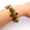 Bosgroene Statement Armband – Handgemaakte Lampwork Glaskralen & Vintaj Brass