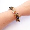 Bruine Safari Chic Armband met Lampwork Glaskralen & Natuursteen (OOAK)