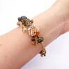 Bruine Safari Chic Armband met Lampwork Glaskralen & Natuursteen (OOAK)