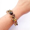 Bruine Safari Chic Armband met Lampwork Glaskralen & Natuursteen (OOAK)