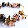 Bruine Safari Chic Armband met Lampwork Glaskralen & Natuursteen (OOAK)