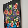 Canvas 21x15 'De blauwe bloempot' origineel acryl schilderij