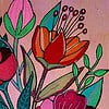 Canvas 'Boeket bloemen' origineel acryl schilderij 21x15