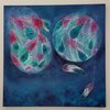 50x50 Canvas op hout 'Dromenvanger' origineel acryl/ecoline schilderij