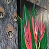 Canvas op hout 'Strelizia' origineel acryl schilderij 30x24