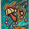 Canvasje 'Herfstig' Origineel acrylschilderij 10x15