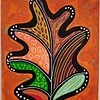 Canvasje 'Mooi herfstblad' origineel acrylschilderij 10x15