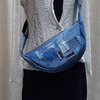 Denim slingbag / crossbodybag donker