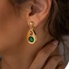 π Elegante RVS Vergulde Oorbellen met Smaragdgroene Steen β Tijdloos & Chic