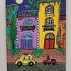 Canvas 'Ergens in Rome' origineel acryl schilderij 21x15