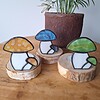 Glas in lood paddenstoelen waxinelichtjes houder