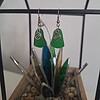 Glazen oorbellen - groene spiraal