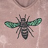 Hand Bedrukt Dames T-shirt, Bruin, Geometrisch Insect