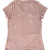 Hand Bedrukt Dames T-shirt, Bruin, Geometrisch Insect