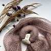 Handgebreide zijden mohair sjaal – taupe
