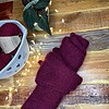 Handgemaakte bordeaux mohair driehoekssjaal