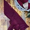 Handgemaakte bordeaux mohair driehoekssjaal