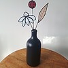 Handgemaakte glas in lood bloemen