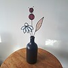 Handgemaakte glas in lood bloemen