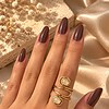 Handgemaakte Gouden Spiraalring met Beige Stenen | Unieke Statement Ring