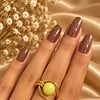 Handgemaakte Goudkleurige Ring met Gele Kraal | Verstelbare Draad Ring – Cleopatra's World