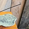 Handgemaakte keramische wierookhouder – groen met boho patroon
