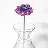 Handgemaakte paars-roze 3D kralenbloem met Miyuki rocailles