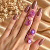 Handgemaakte Roze Spiraalring met Lila en Roze Kralen | Verstelbare Statement Ring