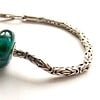 Handgemaakte turquoise Pandora-stijl bedel van lampwork glas met sterling zilveren kern