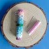 Houten naaldenkoker met kralen, 'confetti'