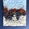 Landschap tussen berg en zee - wanddecoratie in wol