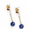 Lapis lazuli oorbellen met zoetwaterparels