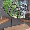 Handgemaakt monstera blad glas in lood