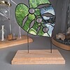 Handgemaakt monstera blad glas in lood