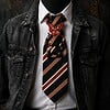One of a kind handgemaakte stropdasketting butterfly| Statement tie necklace | Upcycled tie jewelry