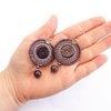Paarse Bohemian oorbellen met Tsjechisch glas & amethist – 925 zilver