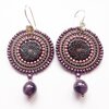Paarse Bohemian oorbellen met Tsjechisch glas & amethist – 925 zilver