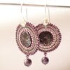 Paarse Bohemian oorbellen met Tsjechisch glas & amethist – 925 zilver