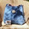 Quilted denim schoudertas / totebag