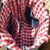 Quilted denim schoudertas / totebag