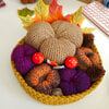 Rond gehaakt herfstmandje met pompoenen & bladeren | Herfstdecoratie