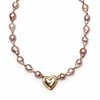 Roze barokparel ketting met vintage hartjeshanger