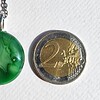 RVS ketting met uniek "Groen knal" glas hanger