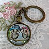 Schattige Uilen Sleutelhanger – Vintage Look – Leuk Cadeau-idee 🎁