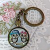 Schattige Uilen Sleutelhanger – Vintage Look – Leuk Cadeau-idee 🎁