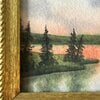Schilderij landschap meer waterverf
