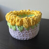 Set van 2 gele gehaakte mandjes | Babykamer opbergset