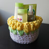 Set van 2 gele gehaakte mandjes | Babykamer opbergset