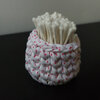 Set van 3 gestippelde gehaakte mandjes | Babykamer opbergset