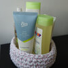 Set van 3 gestippelde gehaakte mandjes | Babykamer opbergset